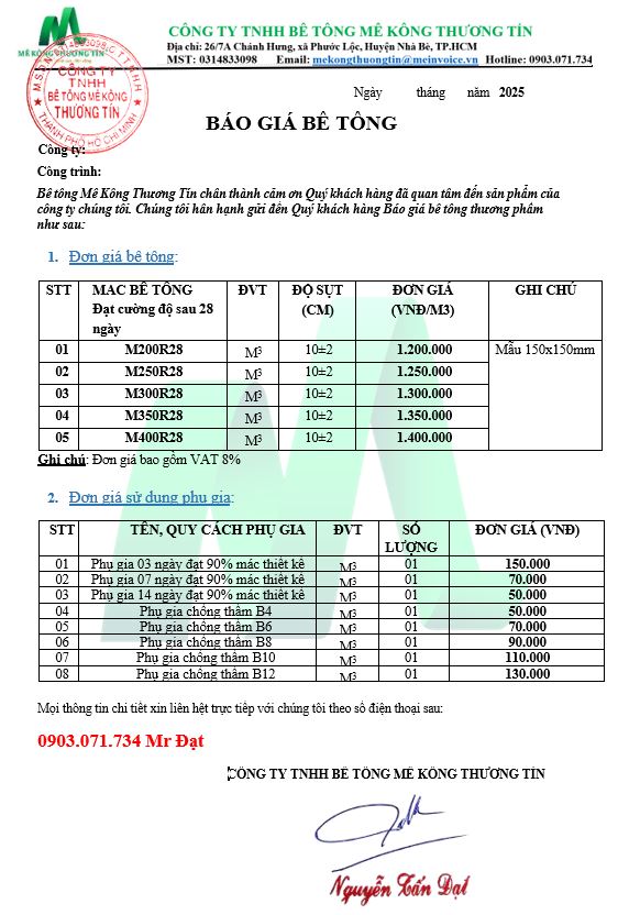 bê tông tươi tphcm