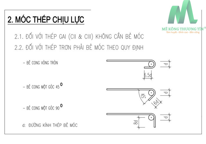 quy định uốn móc cốt thép