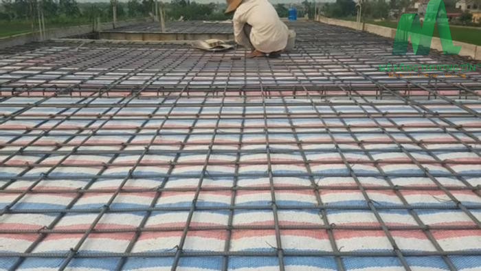kỹ thuật đan sắt đổ mái 2 lớp