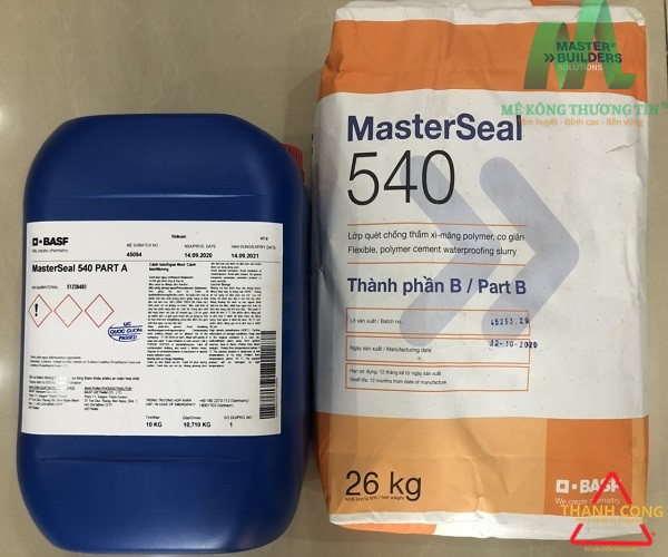 Top 10 vật liệu chống thấm tốt nhất hiện nay 5 Masterseal 540 tại HCM - Vữa chống thấm gốc xi măng 2 thành phần