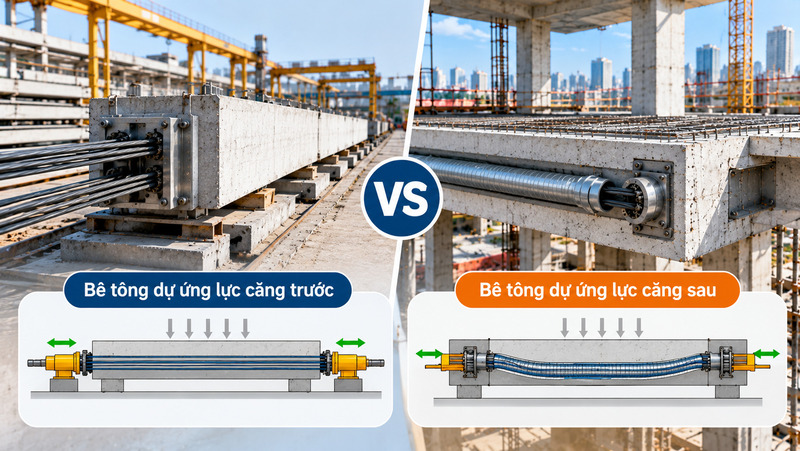 So sánh cơ chế hoạt động giữa dự ứng lực căng trước và căng sau 